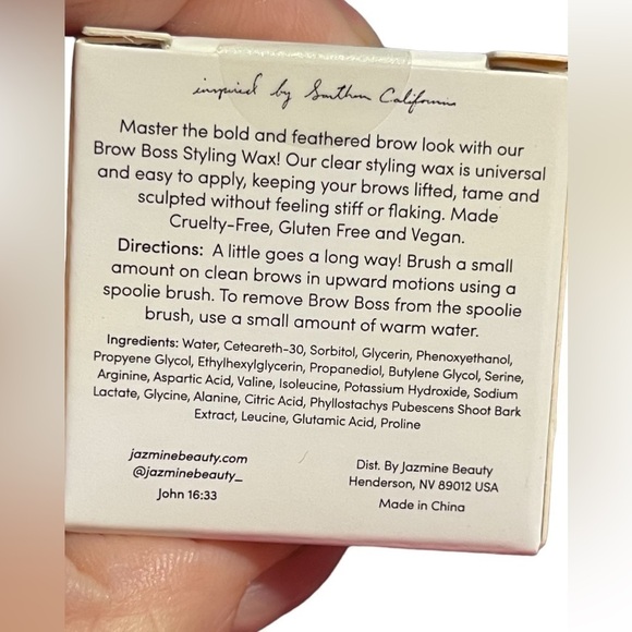 Jazmine Beauty Brow Boss Styling Wax 5 gram Brand New Feathered Brow Wax - Picture 12 of 12